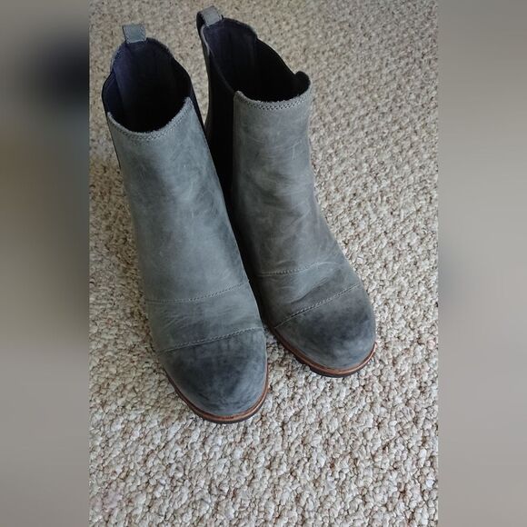 Sorel Lea Wedges boots Gray leather size 10 - Picture 4 of 14